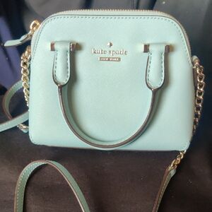 Kate Spade Mini Maise Light Blue Crossbody Bag with Gold Accents